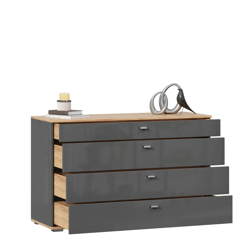 Комод Фиджи 1200  (Дуб Золотой/Антрацит) ЛД - интернет магазин Масса Мебель