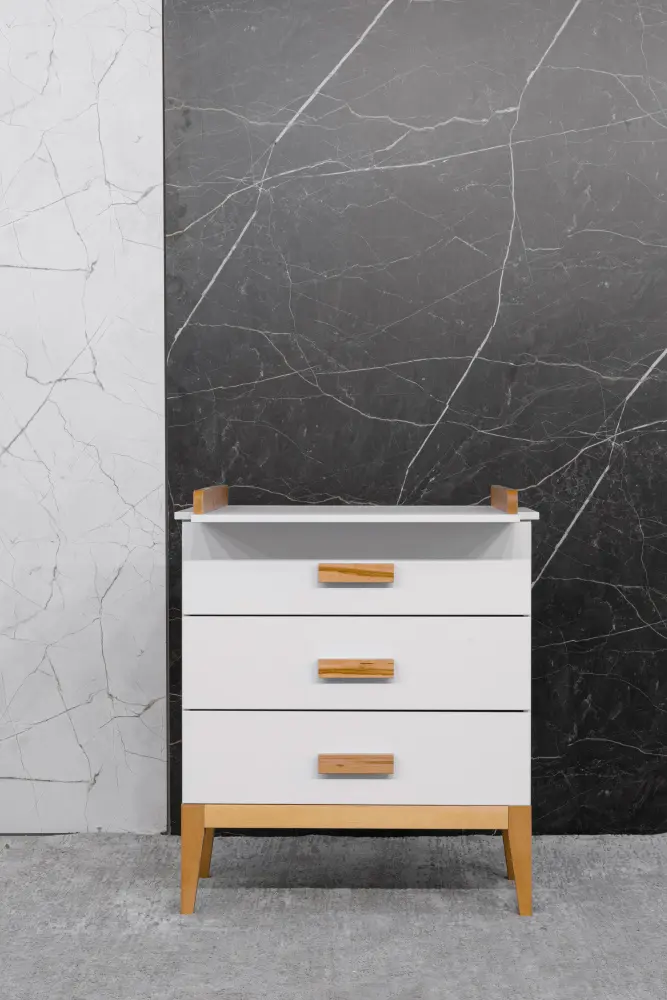 Комод с пеленальным столиком Terra белый/дерево (ANT) 