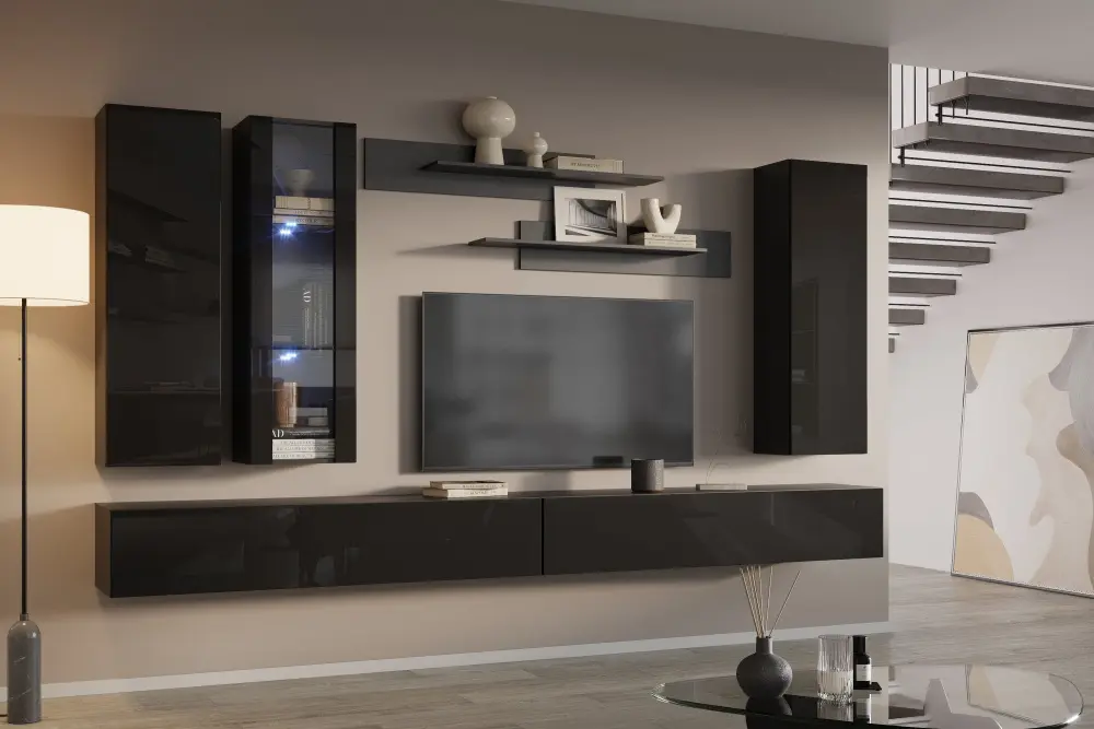 Шкаф навесной Point Т-20 Черный глянец (NK) | Интернет магазин Масса Мебель