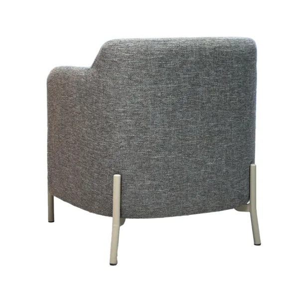 Кресло дизайнерское Сэнди серая рогожка-ножки металл, MASSA - интернет магазин Масса Мебель