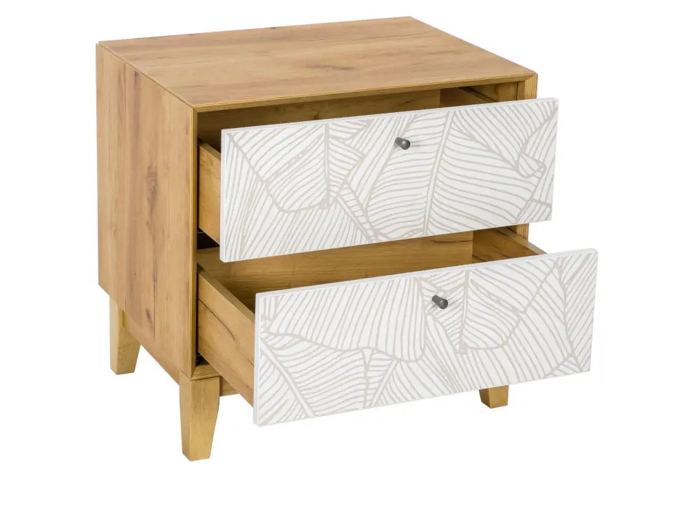Тумба прикроватная Ройбен (Дуб золотой/Белый) ЛД | Интернет магазин Масса Мебель