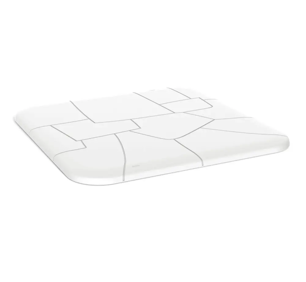 Стол пластиковый квадратный SHT-TU14/TT30 83/83 белый муар / золото / белый (SHF) | Интернет магазин Масса Мебель