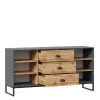 Комод Лофт (Дуб Вотан/Оникс Серый) ЛД - интернет магазин Масса Мебель