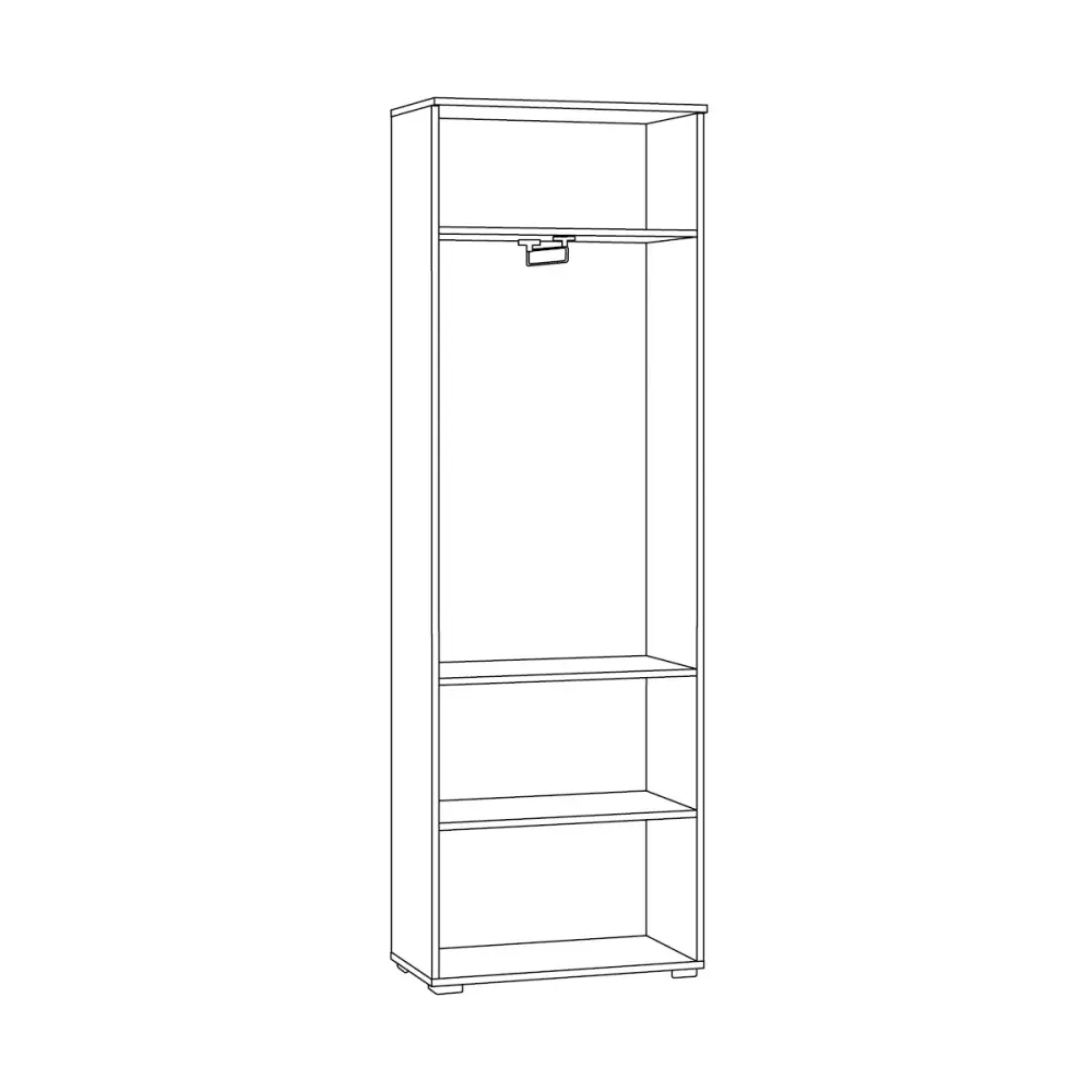 Шкаф распашной узкий с зеркалом Октава 13.338 Белый шагрень / дуб крафт золотой (Mob) | Интернет магазин Масса Мебель