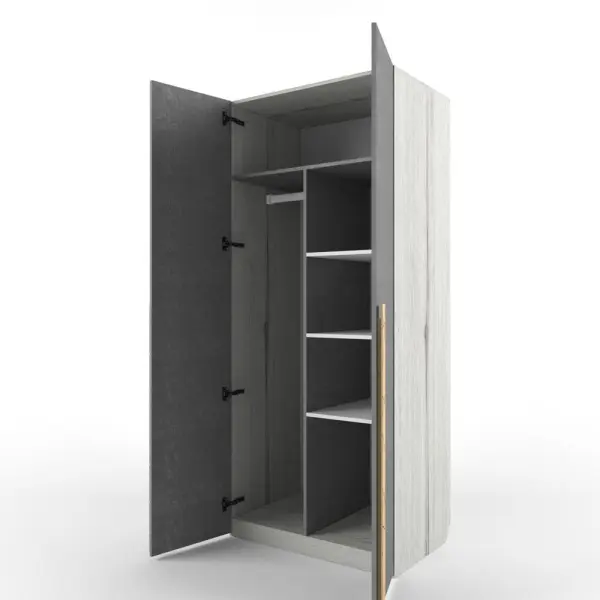 Шкаф двухстворчатый  НьюТон Грэй АВИАТОР Темно серый лофт (POP) - интернет магазин Масса Мебель