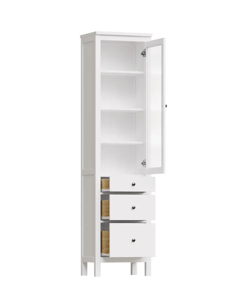 Шкаф-витрина Кантри 13 белый (GL) снято | Интернет магазин Масса Мебель