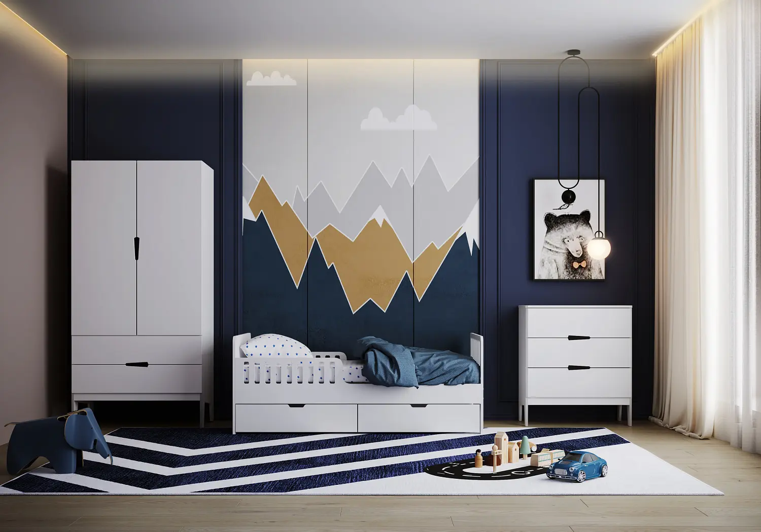 Кровать подростковая Fiora без ящиков, белый (ANT) 