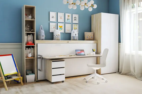 Тумба на колесиках (Бежевый/Белый)