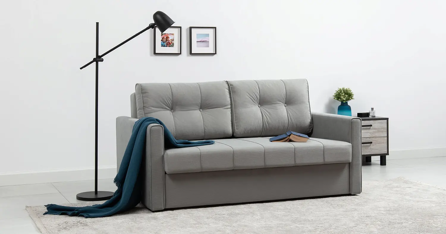 Диван прямой Лео еврокнижка, велюр (NG)