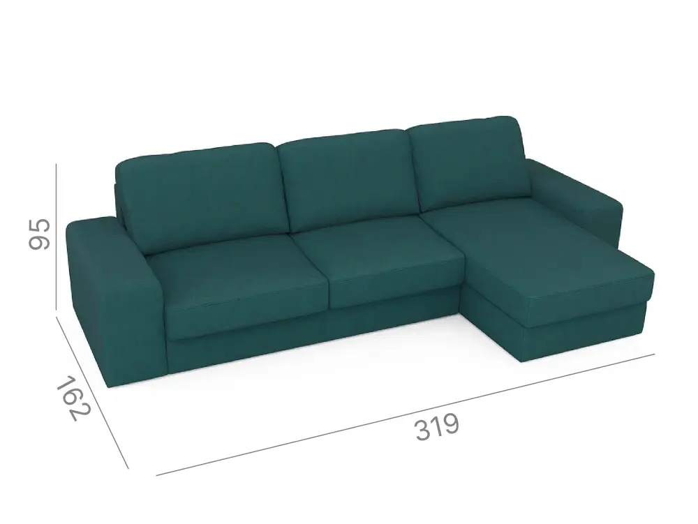 Диван угловой Альма ОМ-60 зеленый, Massa