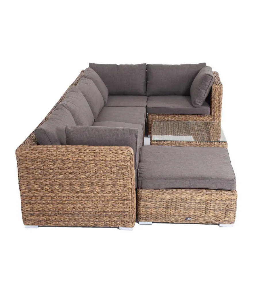 "Лунго" трансформирующаяся лаунж-зона из искусственного ротанга (гиацинт), цвет соломенный (sis) | Интернет магазин Масса Мебель