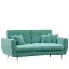 Диван прямой Магни светло-зелёный велюр (ЛД)