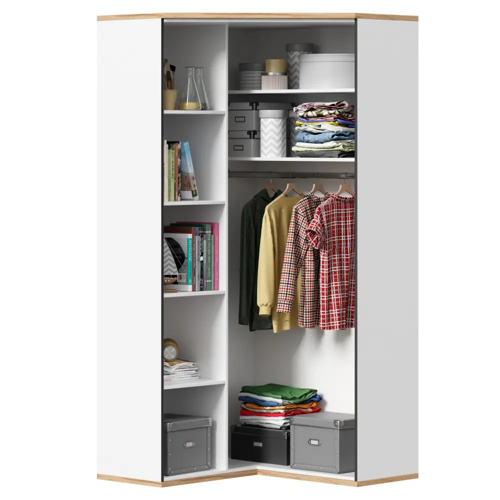 Шкаф угловой Урбан (Белый/Капри Синий) ЛД | Интернет магазин Масса Мебель