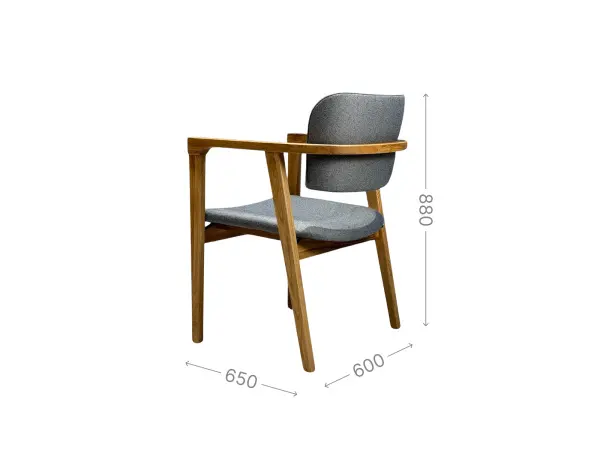 Стул мягкий Баросса Д-2 серый, рогожка-каркас дуб, MASSA | Интернет магазин Масса Мебель