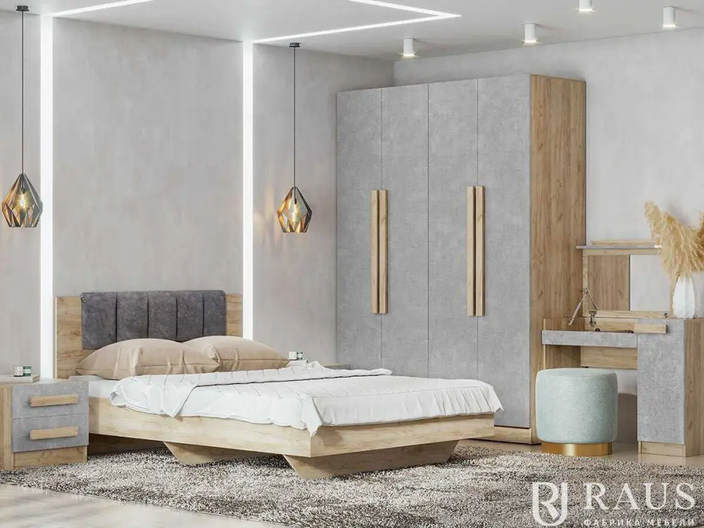 Шкаф двухстворчатый коллекция Тесс пепельный (RAU) 