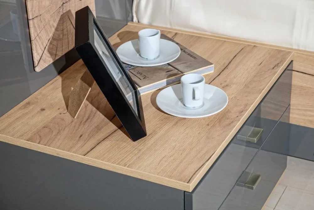 Тумба прикроватная Фиджи (Дуб Золотой/Антрацит) ЛД | Интернет магазин Масса Мебель