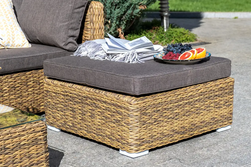 "Лунго" трансформирующаяся лаунж-зона из искусственного ротанга (гиацинт), цвет соломенный (sis) | Интернет магазин Масса Мебель