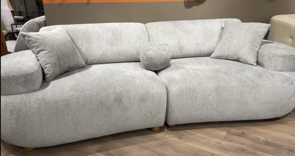 Диван прямой трехместный Rio 3 Seather букле (Турция) (Серый) Выставочный образец | Интернет магазин Масса Мебель