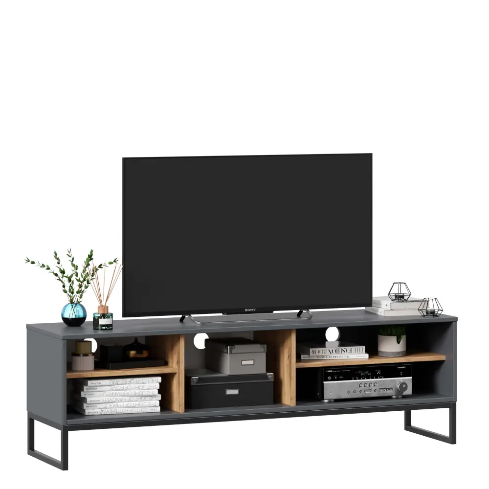 Тумба ТВ Лофт (Дуб Вотан/Оникс Серый) ЛД | Интернет магазин Масса Мебель