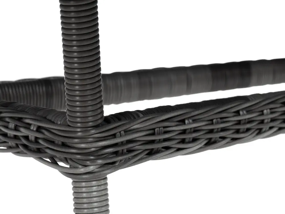 "Латте" плетеный стол из искусственного ротанга 200х90см, цвет графит (sis) | Интернет магазин Масса Мебель