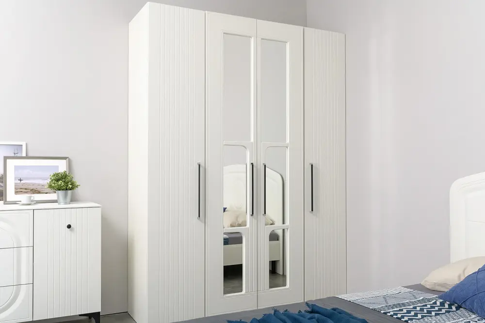 Шкаф двухстворчатый с зеркалами 13.329  Валенсия белый/шагрень (Mob) | Интернет магазин Масса Мебель