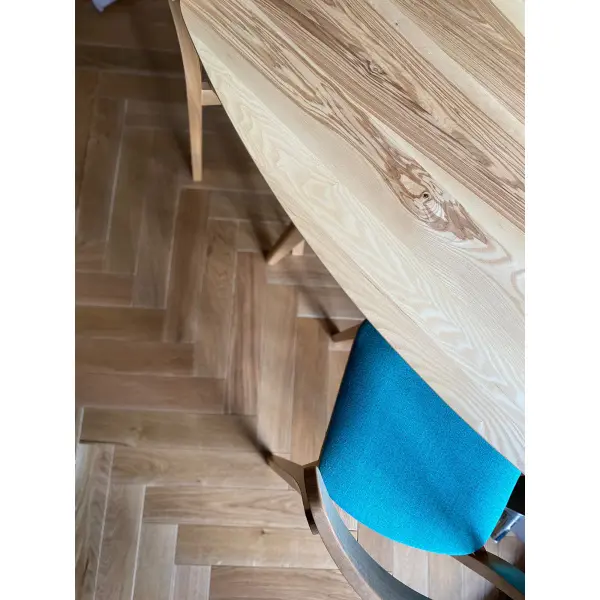 Стол обеденный SUN (столешница шпон ясень/опора массив ясень) (MON) выставочный образец | Интернет магазин Масса Мебель