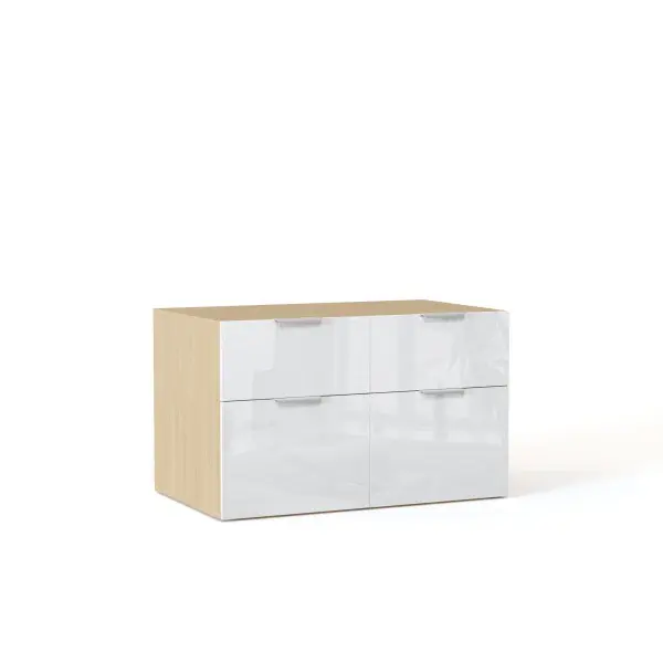 NEO Комод с 4-мя ящиками 1000х600х580 белый глянец