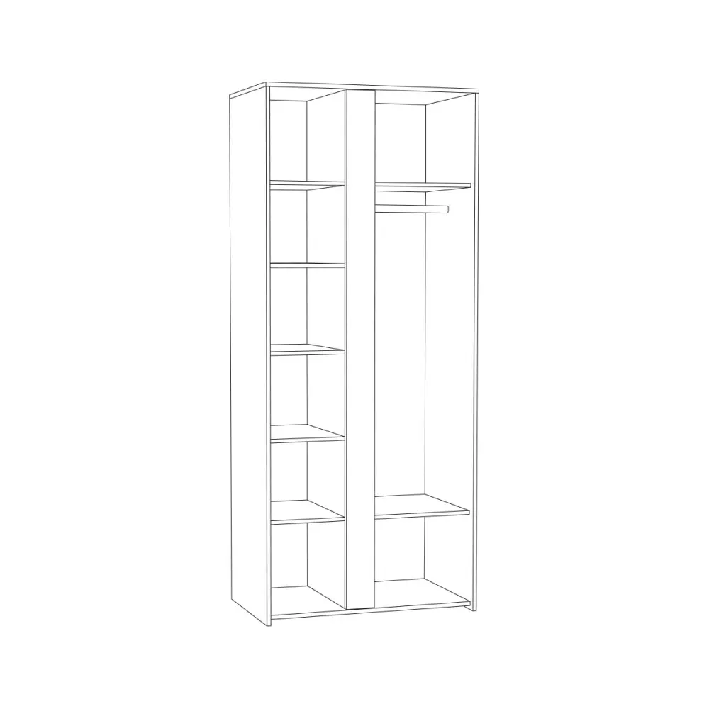 Шкаф с зеркалом Трувор 13.204.01  Дуб Гранж Песочный (Mob) - интернет магазин Масса Мебель