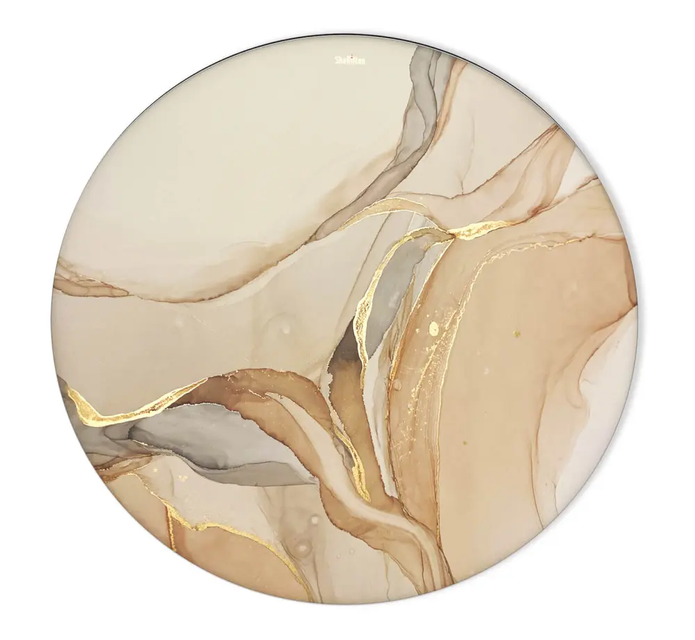 Стол обеденный круглый SHT-TU30/TT32 d-80 МДФ/стекло дымчатый топаз/бежевый пластикл (SHF) | Интернет магазин Масса Мебель