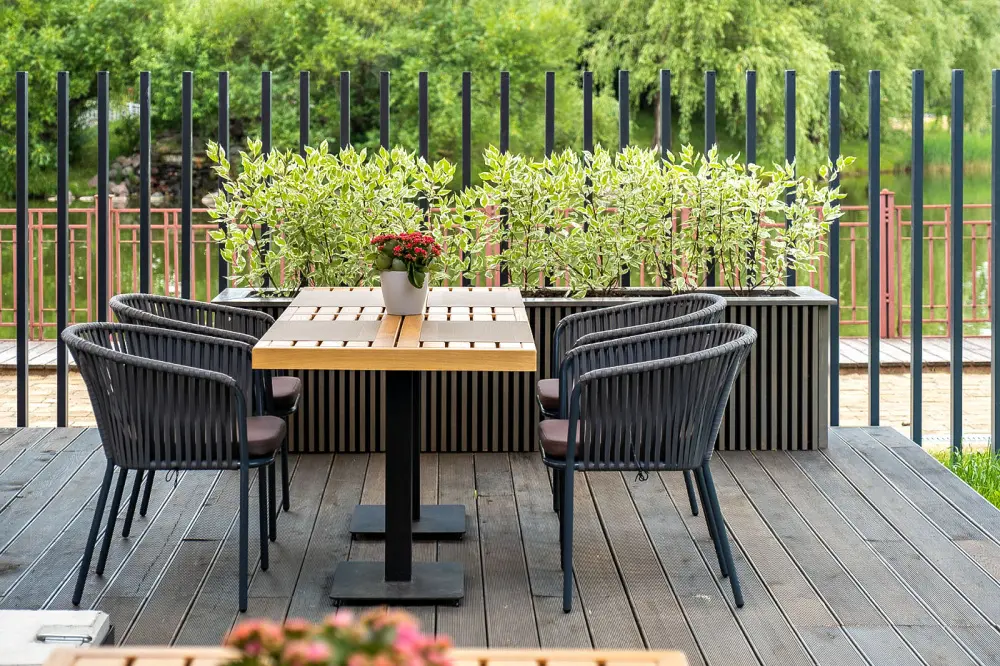 "Бордо" стул плетеный из роупа, каркас алюминий темно-серый (RAL7024) шагрень, роуп серый 15мм, ткань серая (sis) | Интернет магазин Масса Мебель