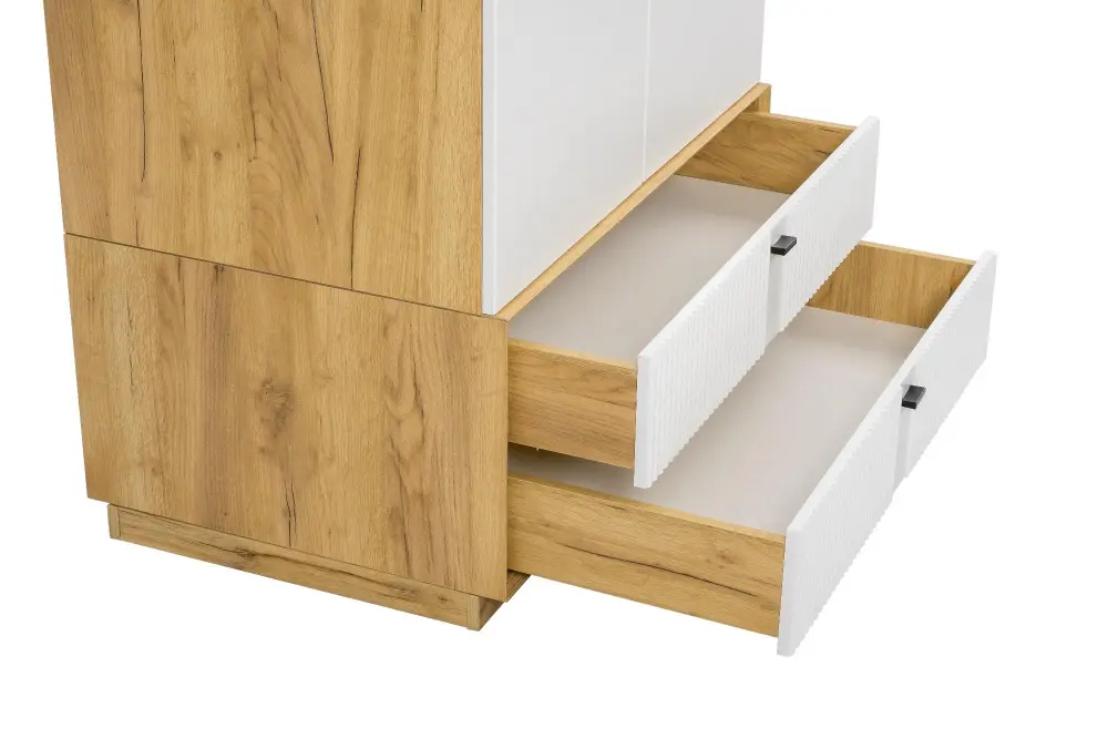 Шкаф двухстворчатый Бари  (Дуб Золотой/Белый) ЛД | Интернет магазин Масса Мебель