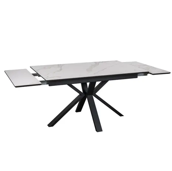 Стол обеденный раскладной Крона (Белый матовый)