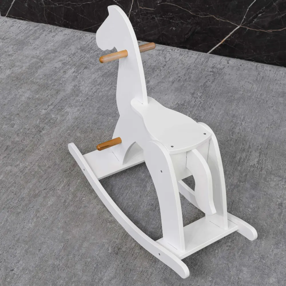 Лошадка-качалка белый/ дерево (ANT) ДМ001 ВЫСТАВОЧНЫЙ ОБРАЗЕЦ 