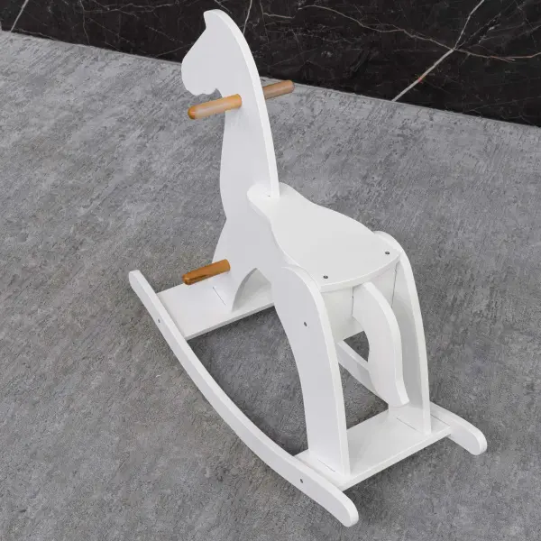 Лошадка-качалка белый/ дерево (ANT) ДМ001 ВЫСТАВОЧНЫЙ ОБРАЗЕЦ 