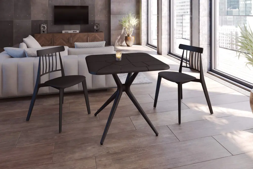 Стол пластиковый квадратный SHT-TU30/TT30 83/83 черный(SHF) | Интернет магазин Масса Мебель