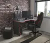 Cтол компьютерный ВАРДИГ K1 120x75 антрацит/красный (GL) | Интернет магазин Масса Мебель