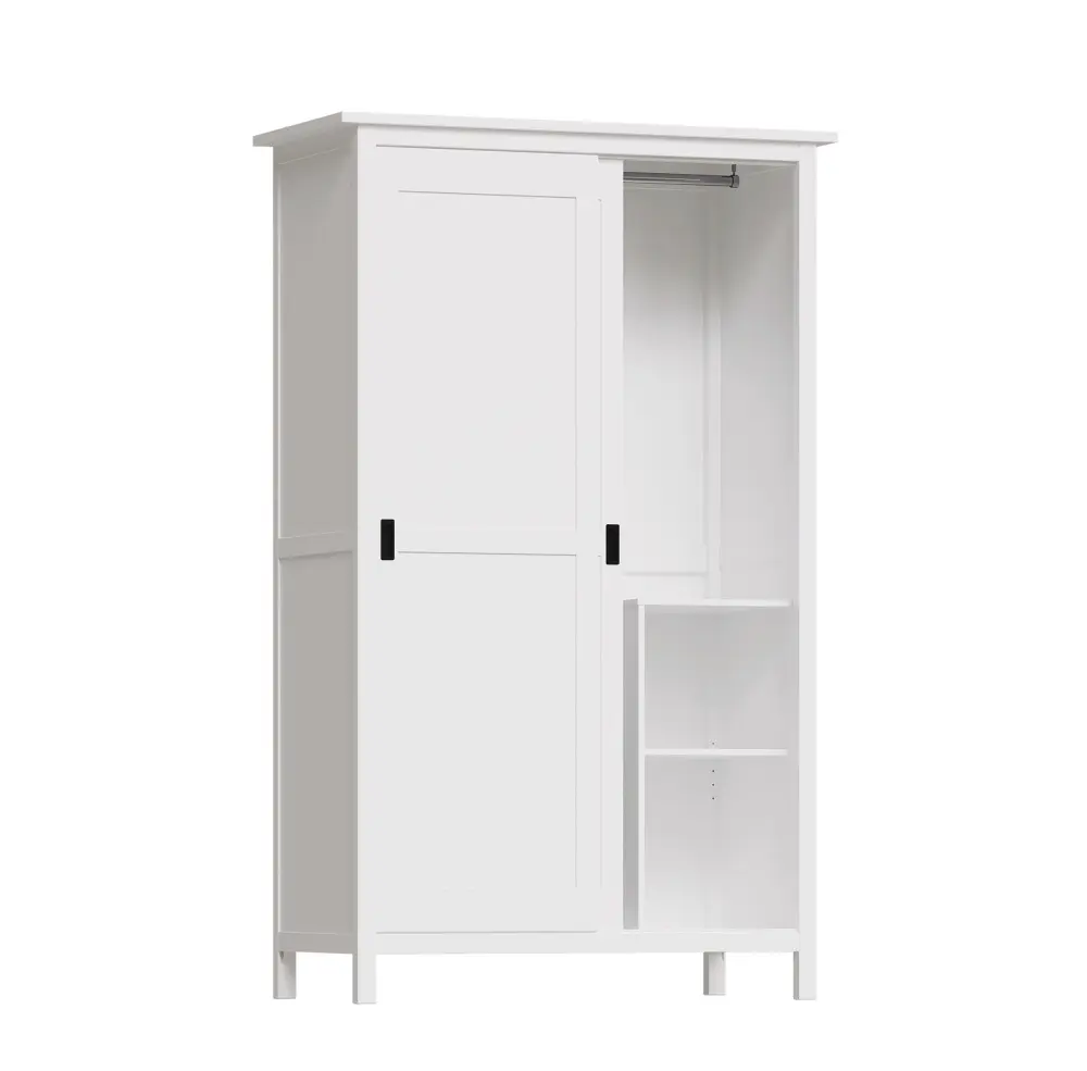 Шкаф-купе двухстворчатый Кантри 20 SW белый (GL) снято | Интернет магазин Масса Мебель