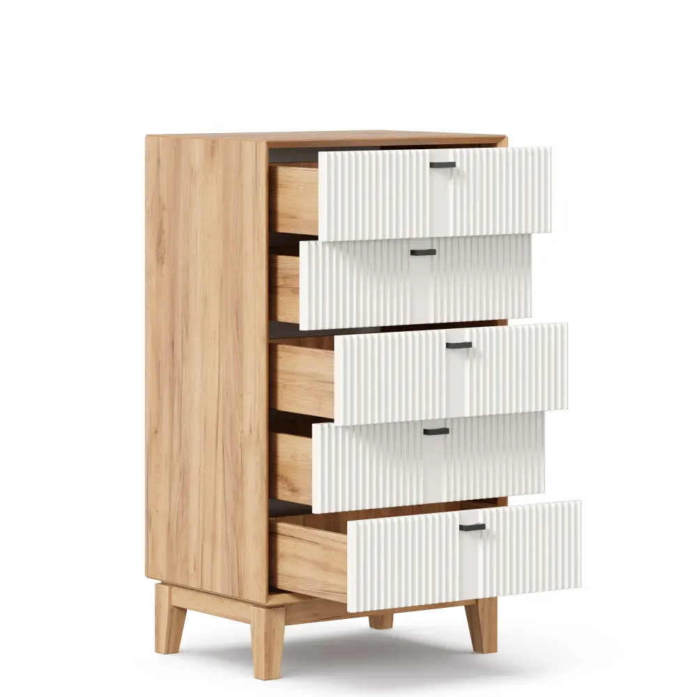 Тумба высокая Бари  (Дуб Золотой/Белый) ЛД | Интернет магазин Масса Мебель