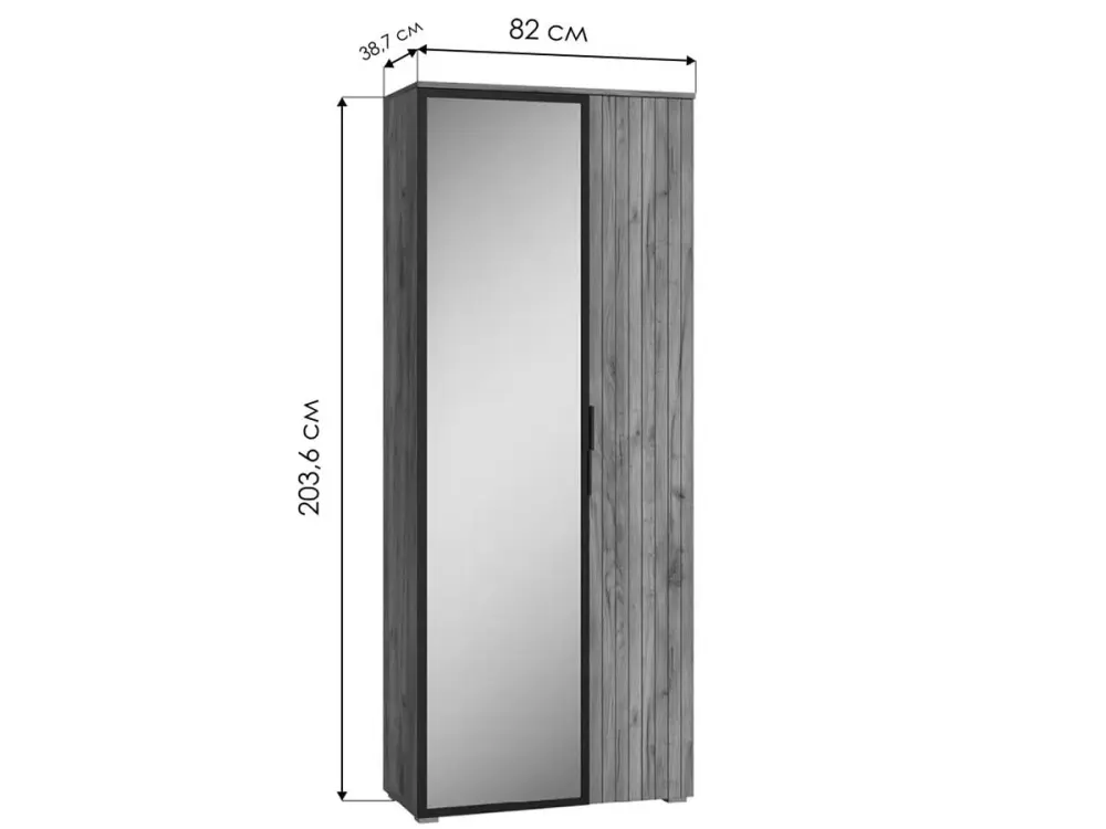 Шкаф распашной Гранд 13.226   Дуб Крафт табачный (Mob) | Интернет магазин Масса Мебель