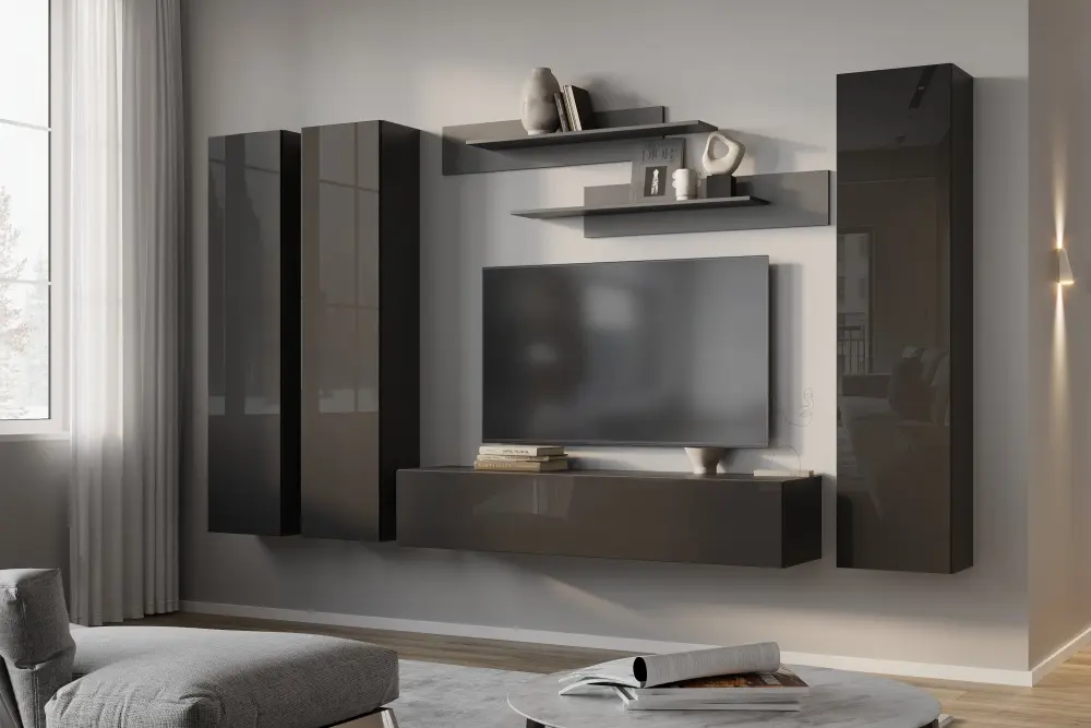 Шкаф навесной Point Т-40 Черный глянец (NK) - интернет магазин Масса Мебель