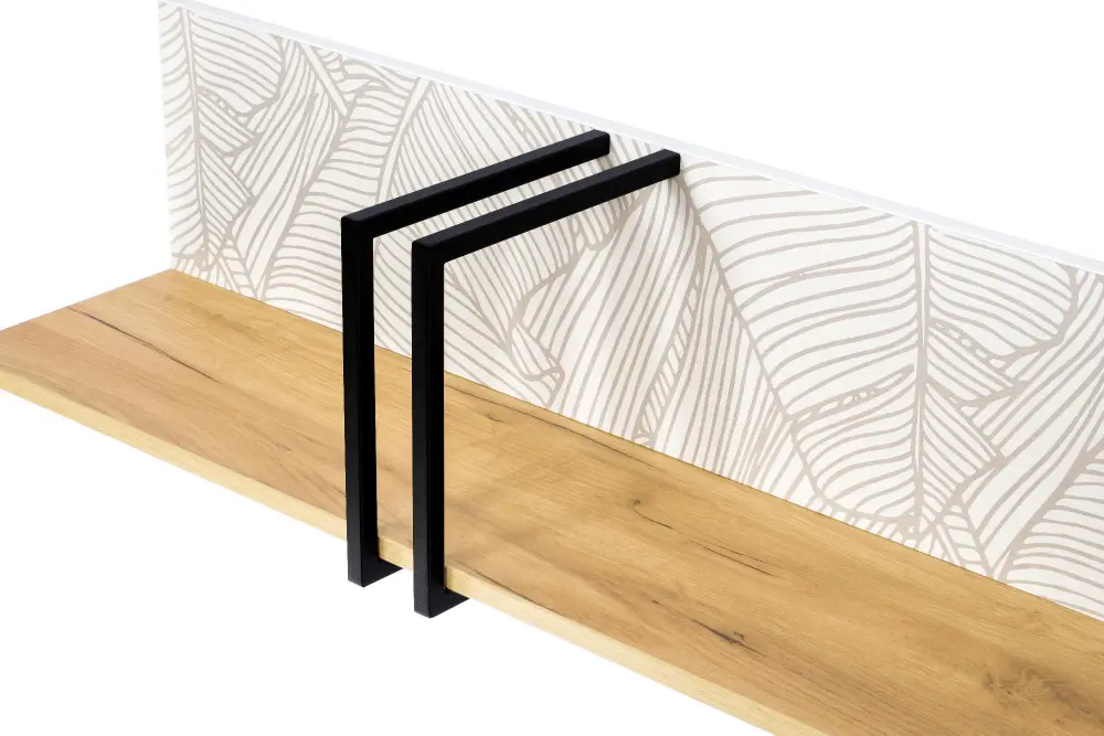 Полка навесная 1800 Ройбен (Дуб золотой/Белый) ЛД | Интернет магазин Масса Мебель