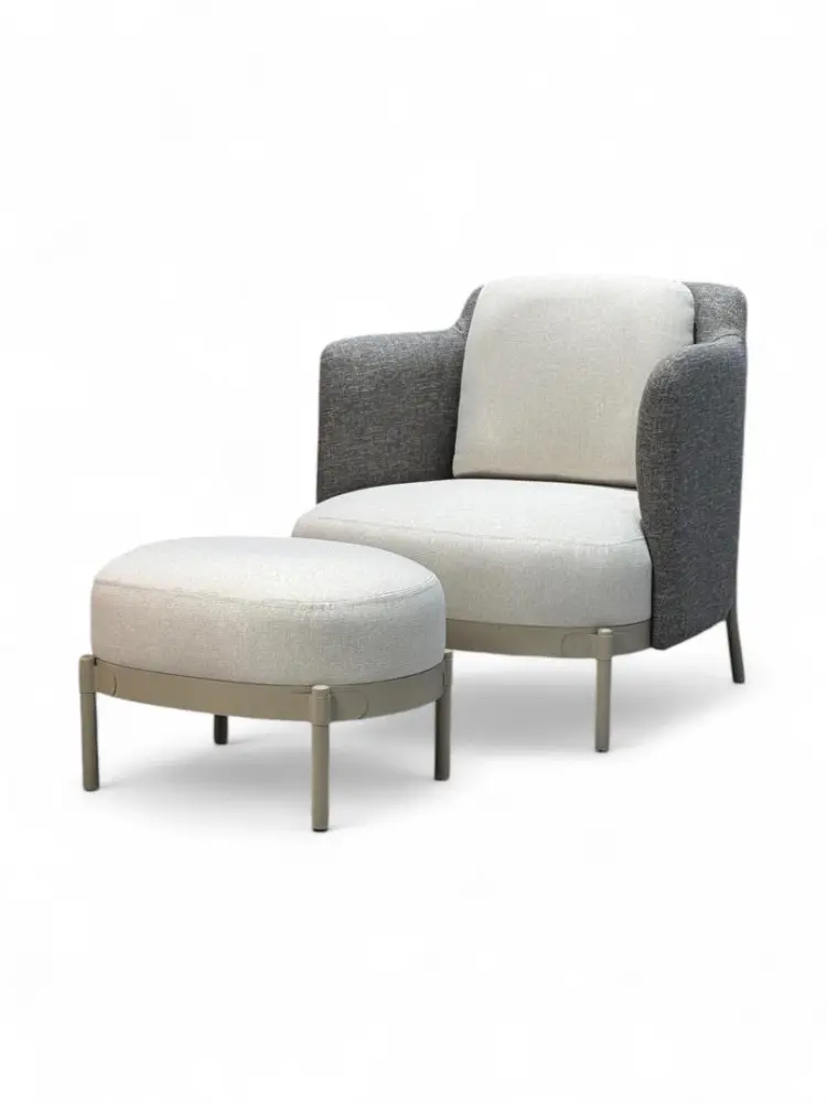 Пуф для ног Сэнди серая рогожка-ножки металл, MASSA | Интернет магазин Масса Мебель