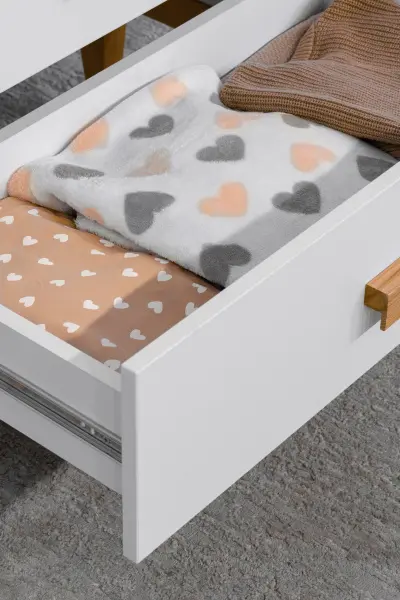 Комод с пеленальным столиком Terra белый/дерево (ANT) - интернет магазин Масса Мебель