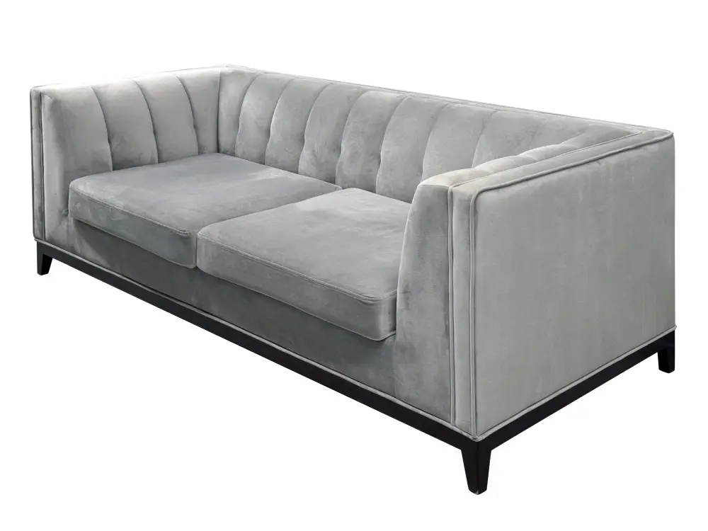 Диван прямой Фенди серый велюр (MAI) Выставочный образец | Интернет магазин Масса Мебель