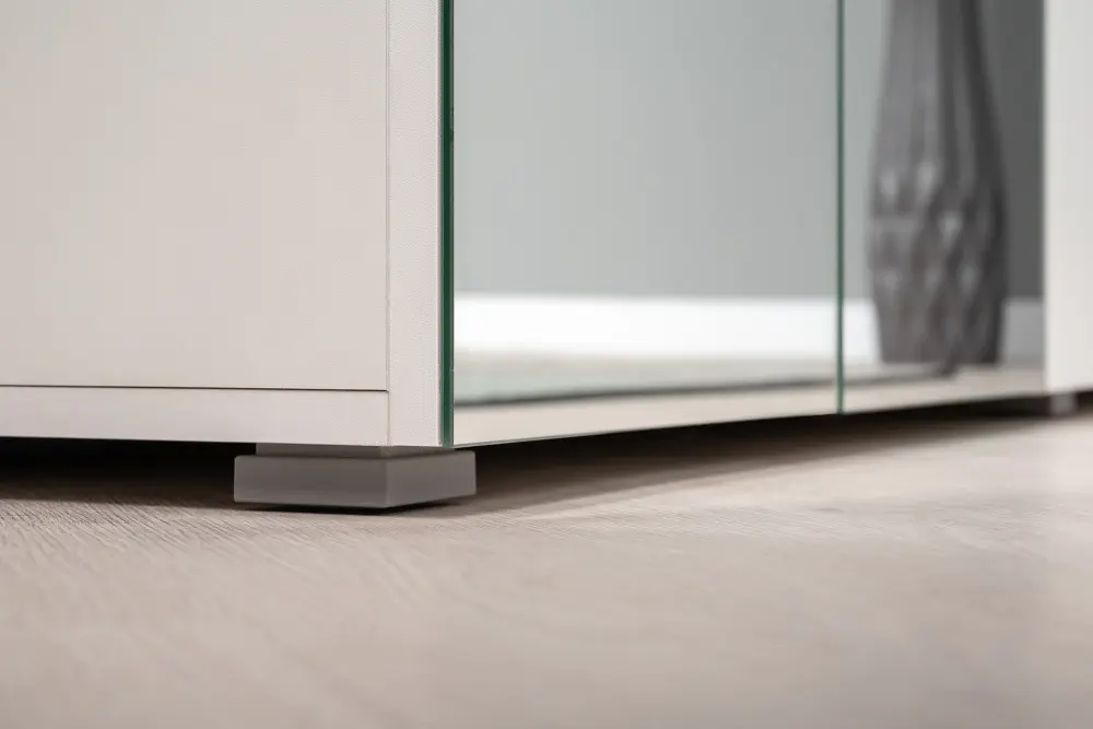 Шкаф распашной узкий с зеркалом Октава 13.338 Белый шагрень / дуб крафт золотой (Mob) | Интернет магазин Масса Мебель