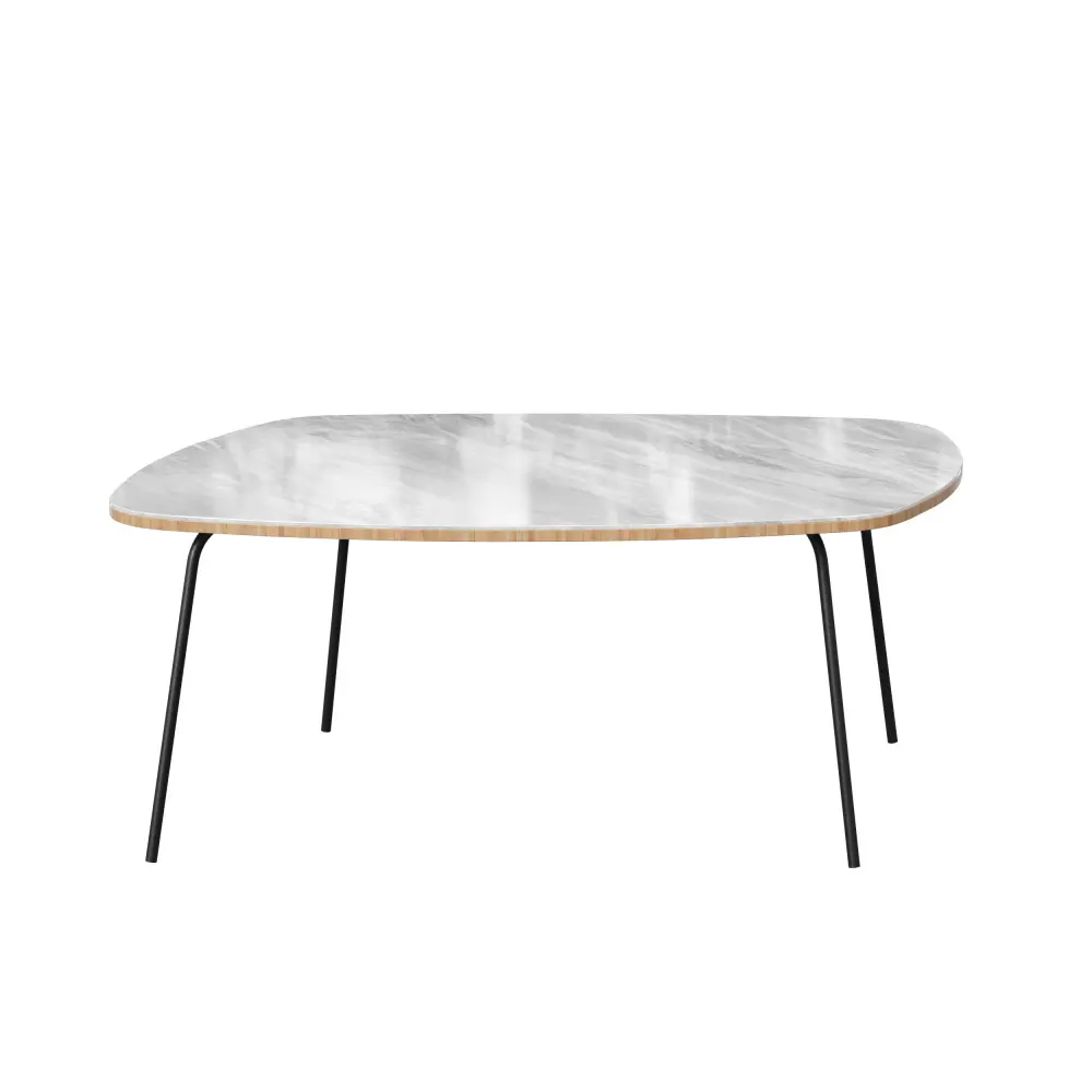 Стол журнальный Тип 2 низкий (Статуарио/Белый) ЛД | Интернет магазин Масса Мебель