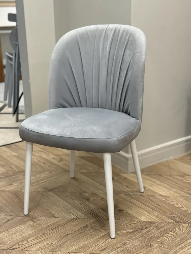 Стул мягкий Рози-s металл белый/3Velu 52 СКЛ. (VIS) Выставочный образец | Интернет магазин Масса Мебель