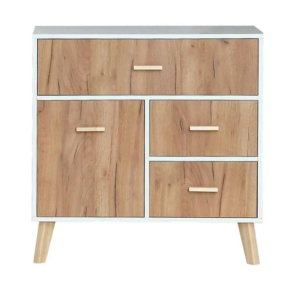 Комод Скандик деревянный большой для вещей или одежды 82х80 (Белый/Бежевый)