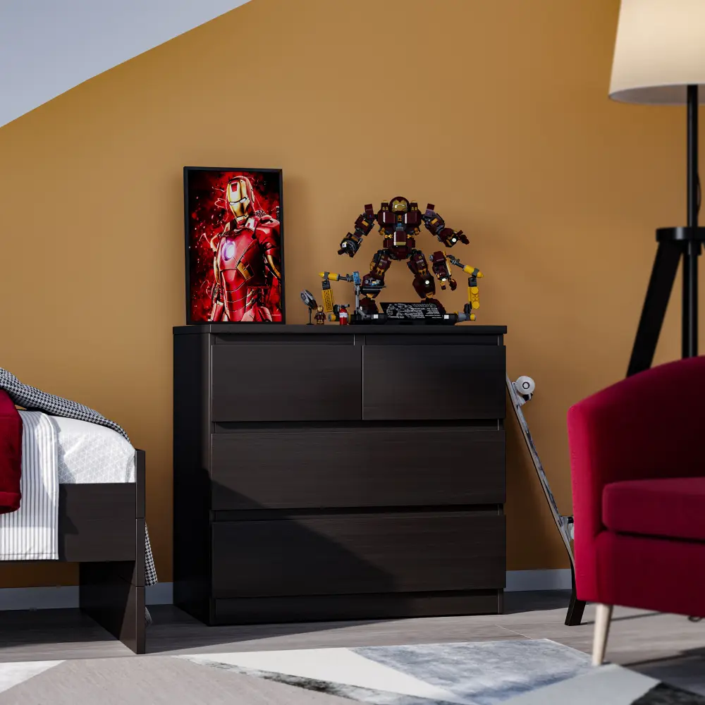 Комод Мальта дуб венге 2+2 ящика 80х76 (GL) | Интернет магазин Масса Мебель