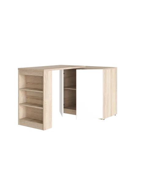 Стол-комод угловой правый (Бежевый/Белый)